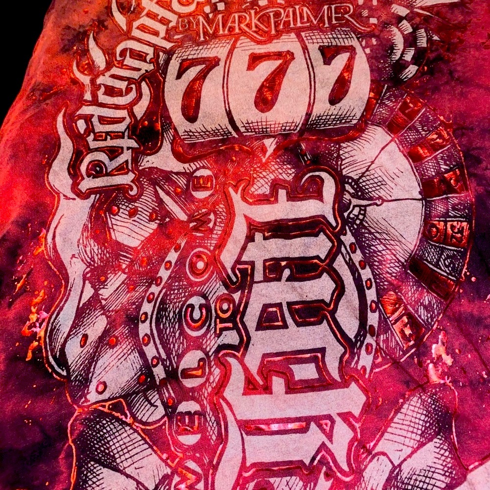 Tee shirt with cards on the front back